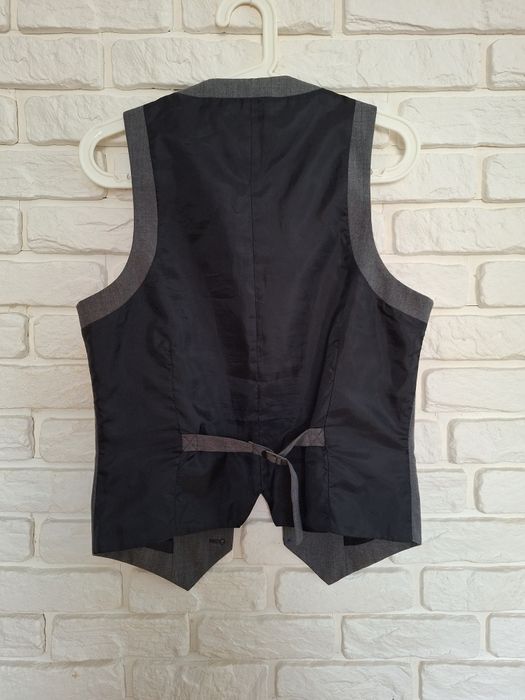 River Island Garniturowa Elegancka Męska Kamizelka Wiskoza