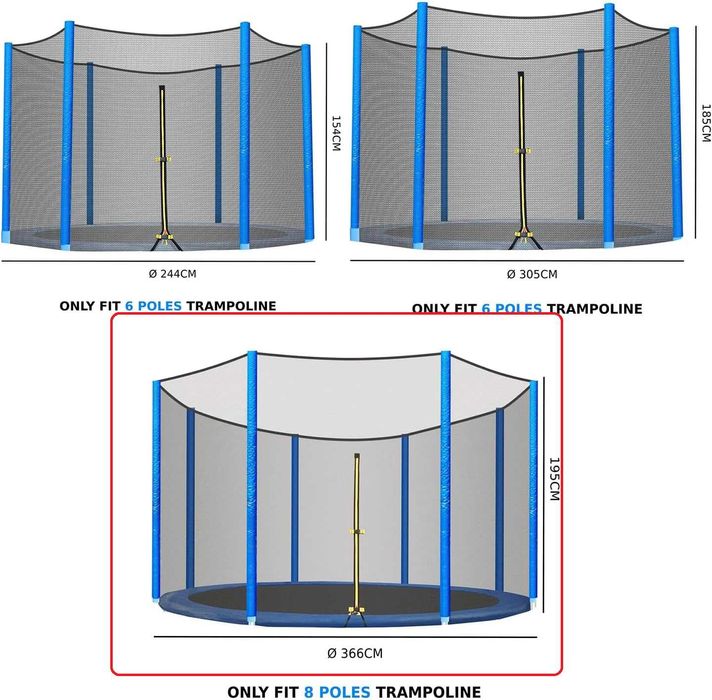 Nowa siatka do trampoliny / 366cm / zabezpieczenie / ochronna / W161!