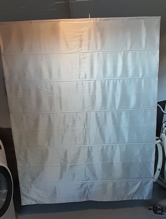 Estore 140cm tecido dobrável com hastes cor champagne acetinado