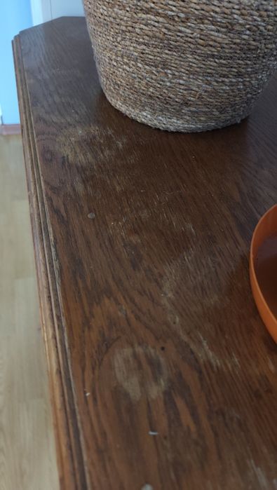 OKAZJA! Zestaw solidnych mebli DĘBOWYCH – Duża komoda + Słupek