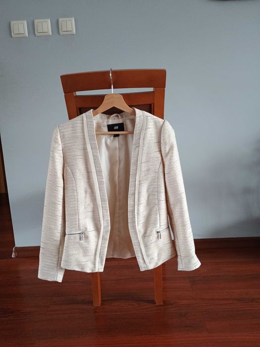 eleganckie wizytowe bolerko H&M - 36, złota nitka, narzutka