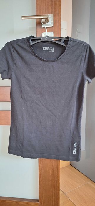 T-shirt M Big Star logo damski czarny bawełniany