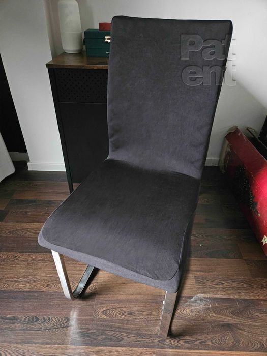 Czarne uniwersalne elastyczne pokrowce na krzesła 6 sztuki komplet