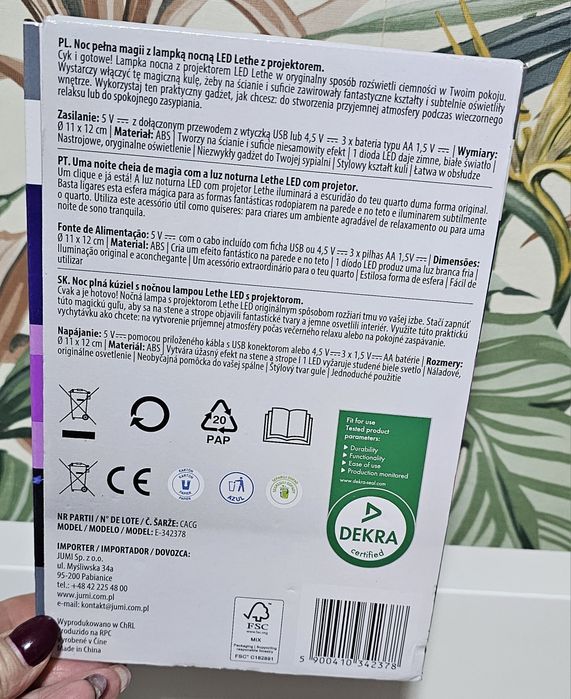 Lampka projektor różowy Jednorożec