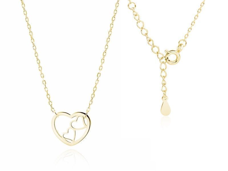 Pozłacany Komplet Celebrytka Trzy Serca Serduszka Z1820Zg