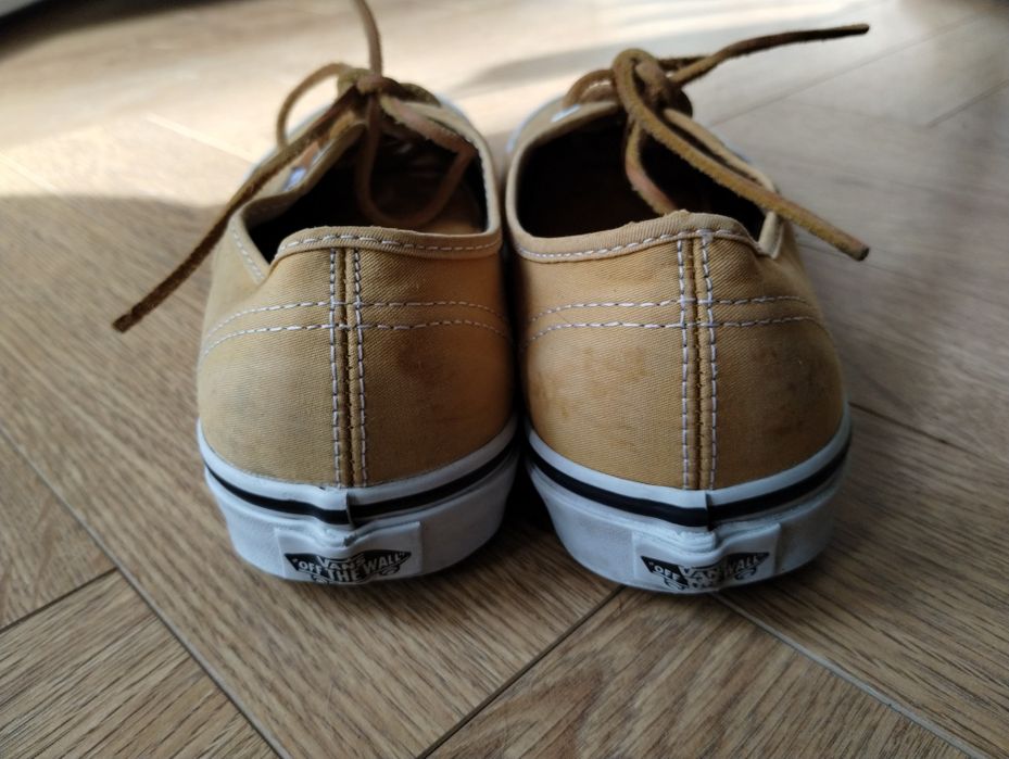 Żółte trampki sneakersy Vans z rzemykami