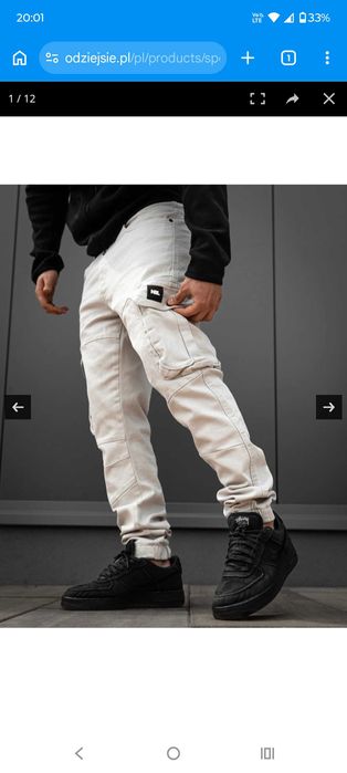 Spodnie męskie "Spodnie Jeans Jogger New Bad Line Cargo" Szare