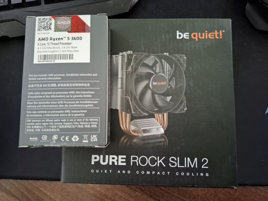 Продам комплект ryzen 5 3600+охолодження be quiet pure rock slim 2