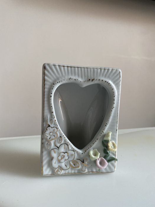 Moldura fotografia louça vintage