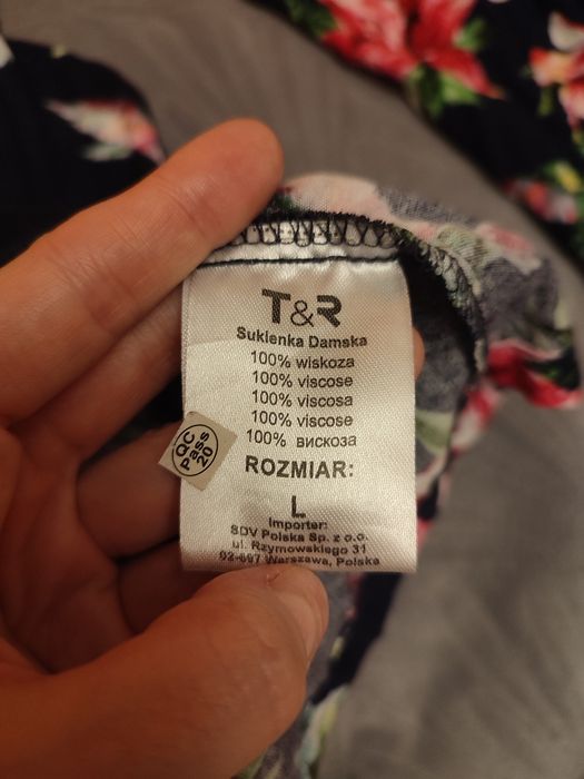 Nowa sukienka w kwiaty, 100% wiskoza, r. L