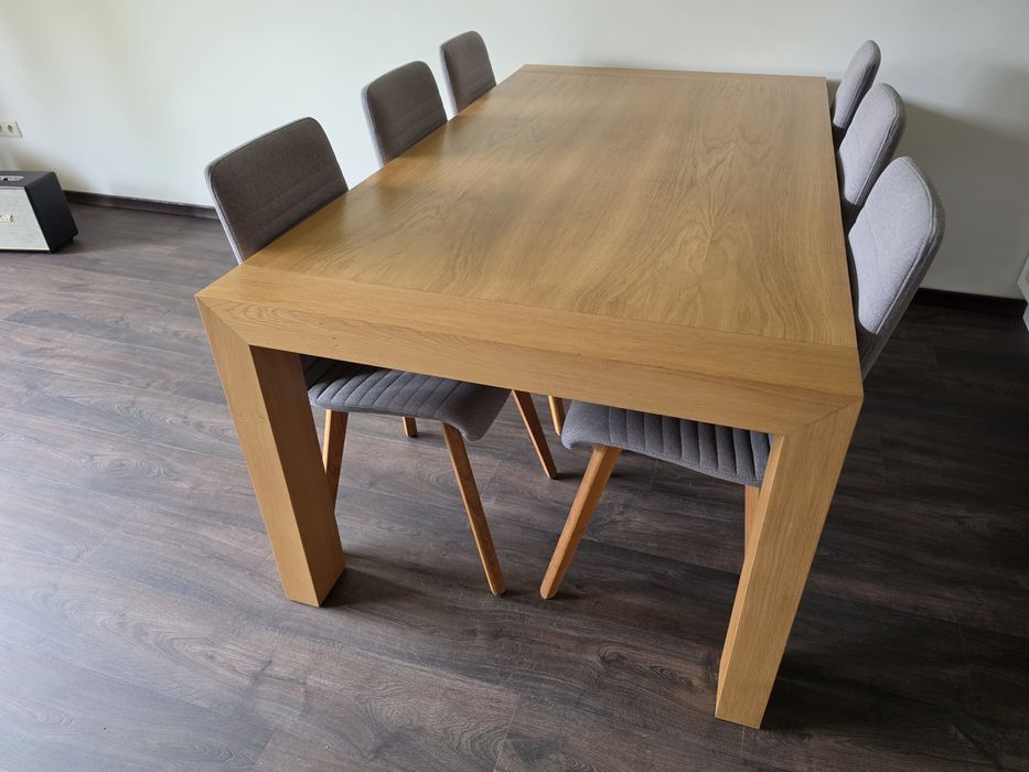 Lity stół dębowy solidny ciężki 180x100