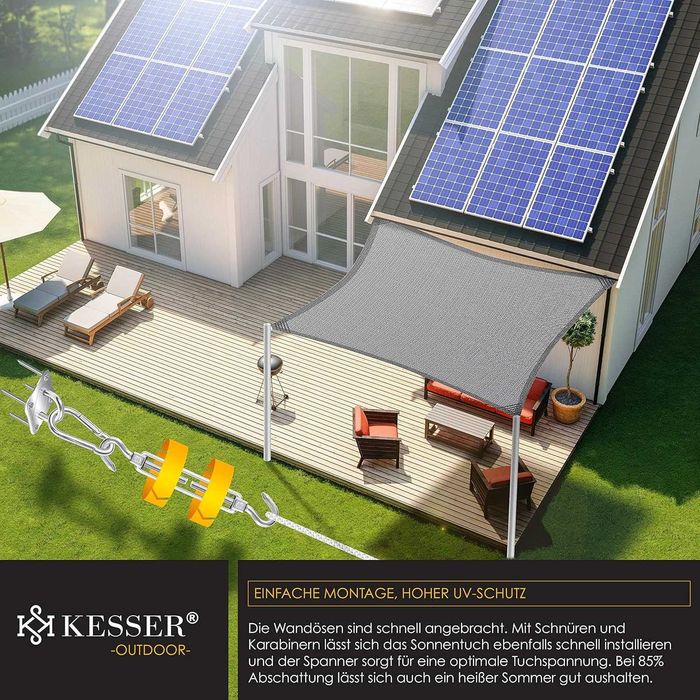 Nowa markiza przeciwsłoneczna / ochrona UV /KESSER 3x3 / żagiel !4447!