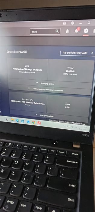 ThinkPad T495s ryzen 5 3500u, odbiór wyłącznie osobisty
