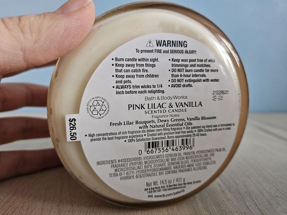 Ароматичні свічки з ароматом бузку Bath and Body Works