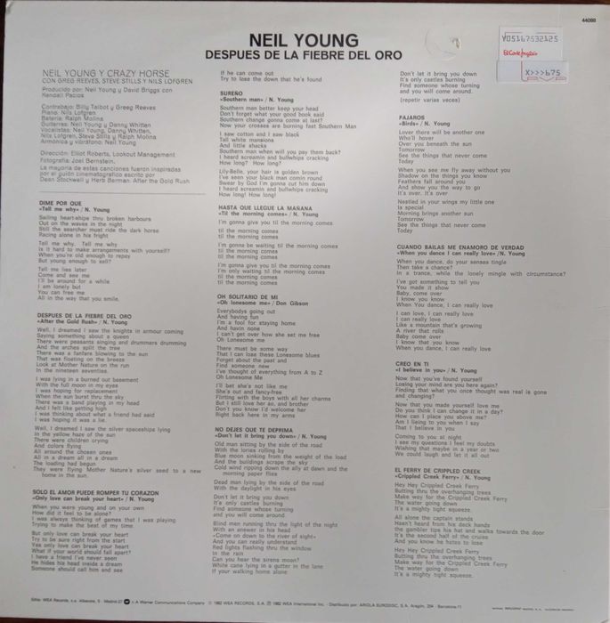 Neil Young	- - - - -	After The Gold Rush	- - - - -	LP