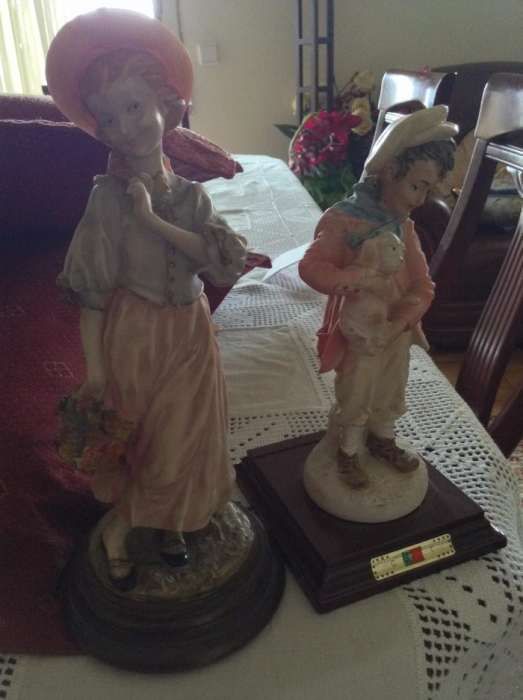 par de estatuetas decorativas portuguesas marfinite