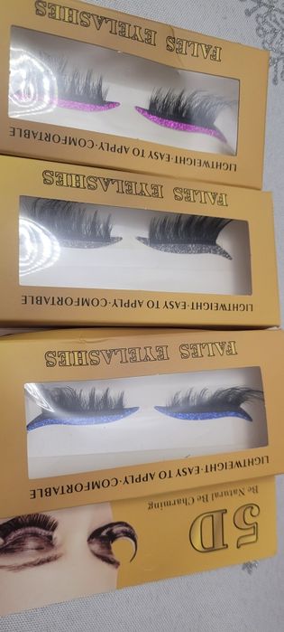 Sztuczne rzęsy z cieniami do przyklejanie. 3 pary. Nowe. Polecam.