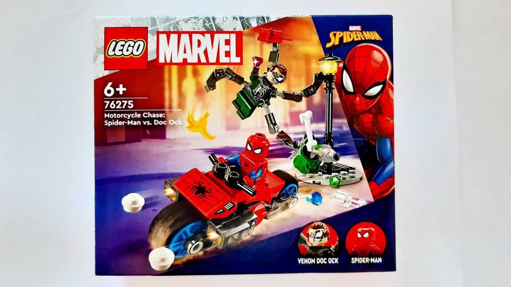 LEGO Marvel 76275 Motorcycle Chase Spider-Man vs Doc Ock selado