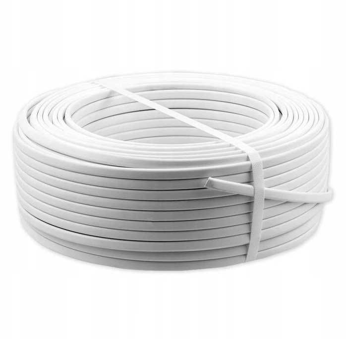 PRZEWÓD KABEL Instalacyjny YDYp 3x2,5 50m Biały Płaski - WYPRZEDAŻ