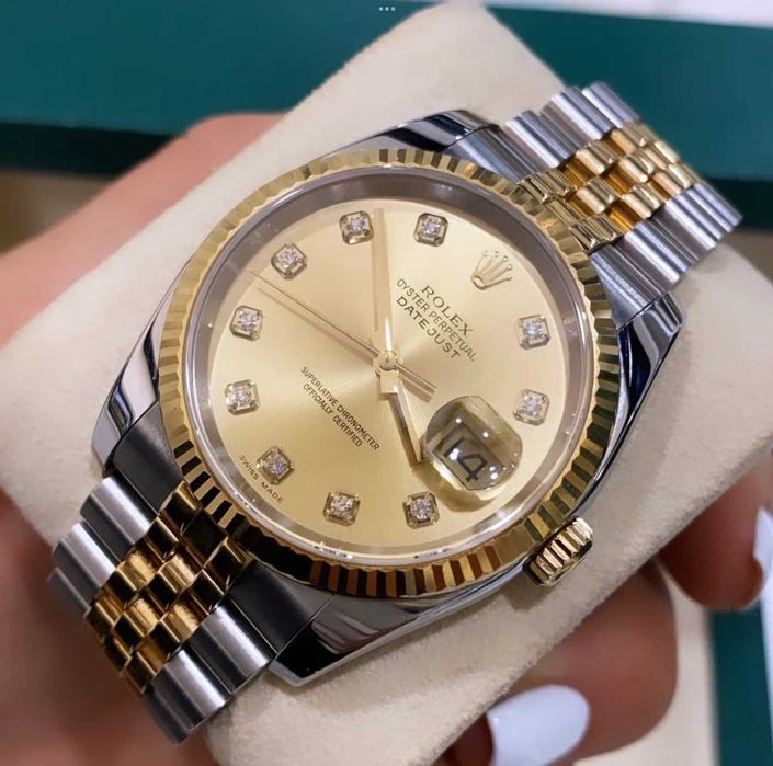 ROLEX DATEJUST 36 MM 116233 - Złota tarcza z diamentami / Stal i żółte złoto