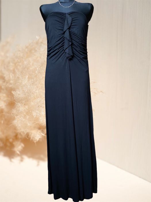 Sukienka długa czarna elegancka wiskoza maxi 38 M L Next