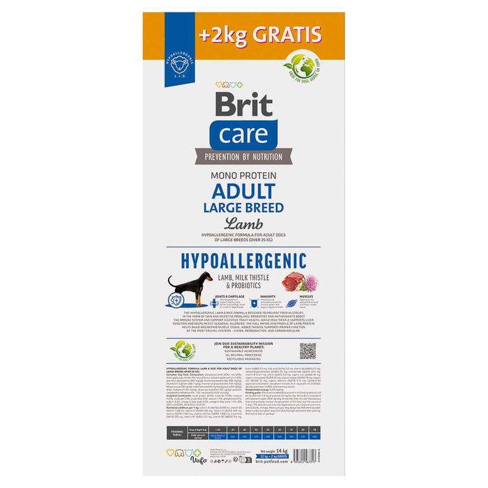 Brit Care Adult Large Lamb для  крупных собак ягненок 12кг Акция