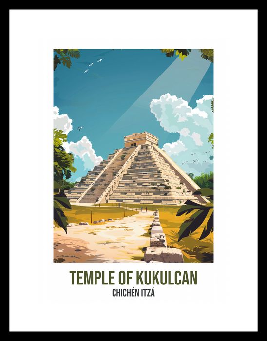 Plakat 20,5x28,4cm Temple of Kukulcan, Chichn Itz