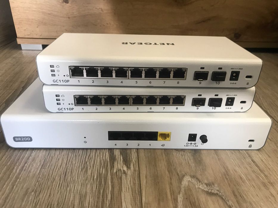 Zestaw 2xSwitch GC110P POE + Router BR200 ZARZĄDZALNE W CHMURZE