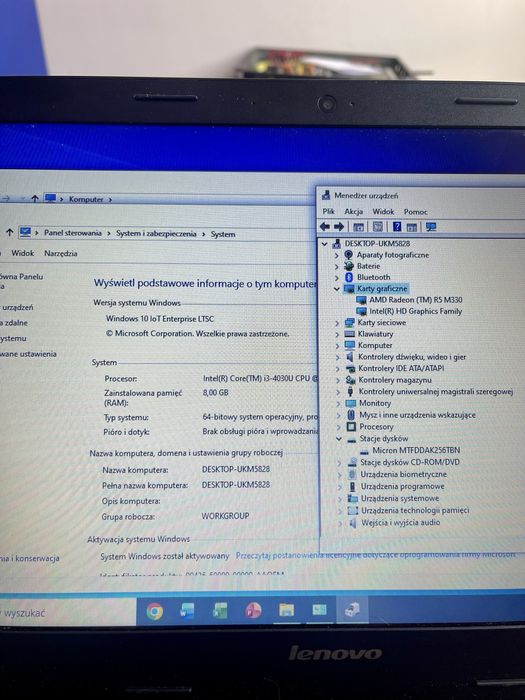 Laptop Lenovo B50-80 |i3|8GB RAM|256GB SSD|Radeon R5|Gotowy do pracy