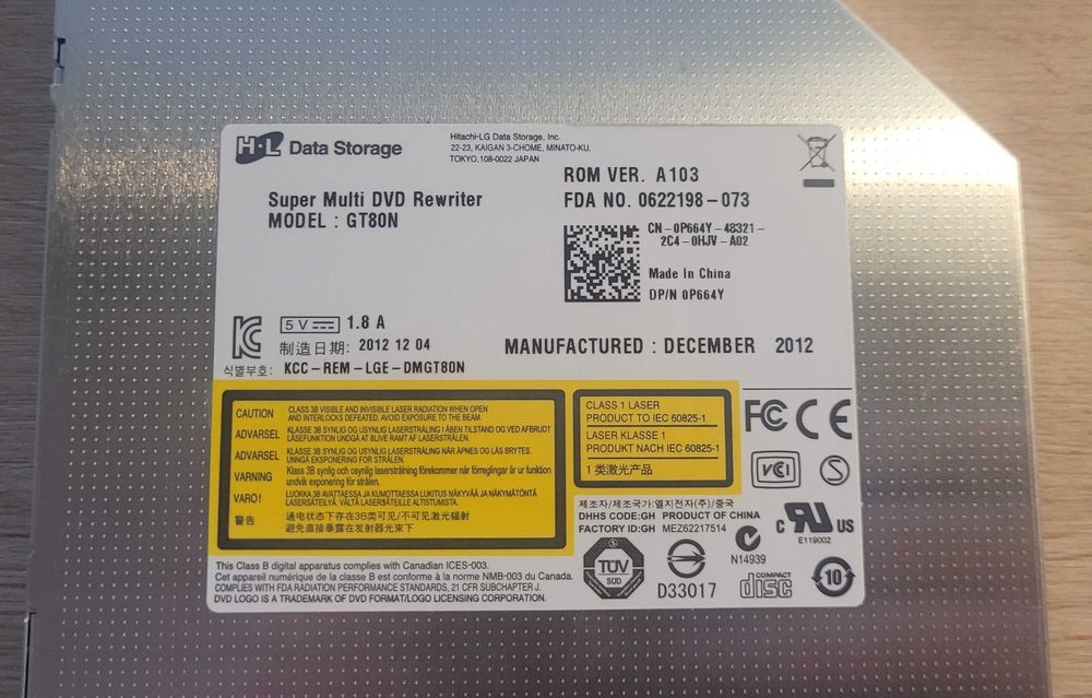 CD-Rom Dell model GT80N