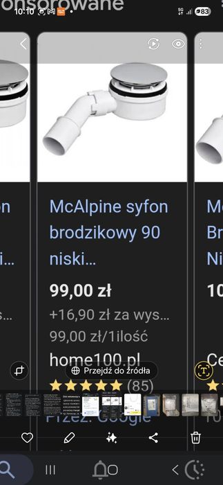 Syfon do brodzika 90