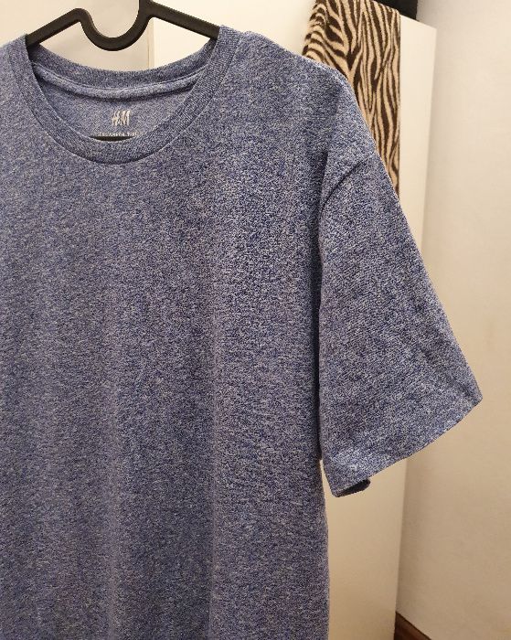 Niebieski bazowy t-shirt uniseks H&M rozm. M