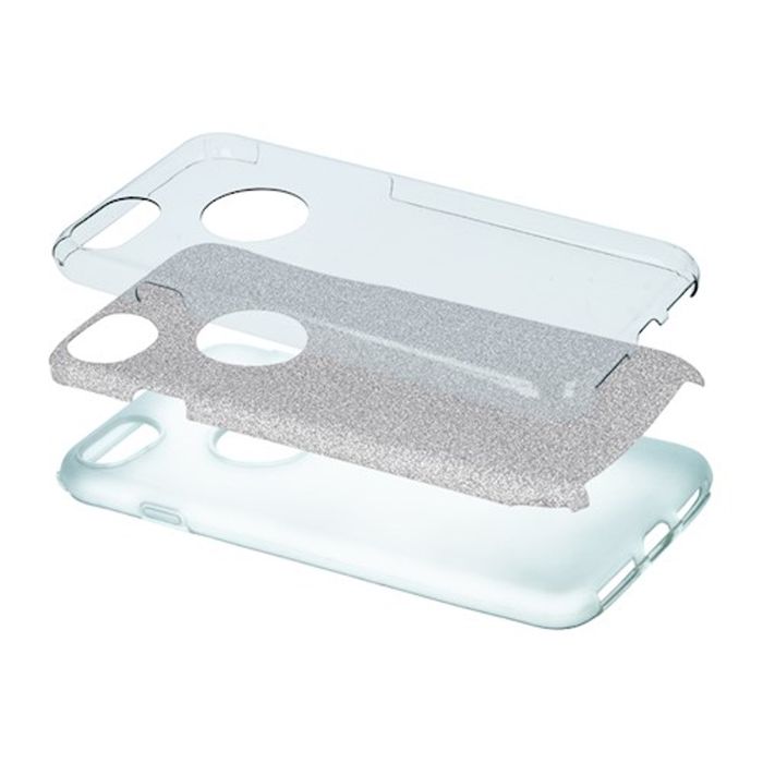 Nakładka Glitter 3w1 do Samsung Galaxy A21s srebna