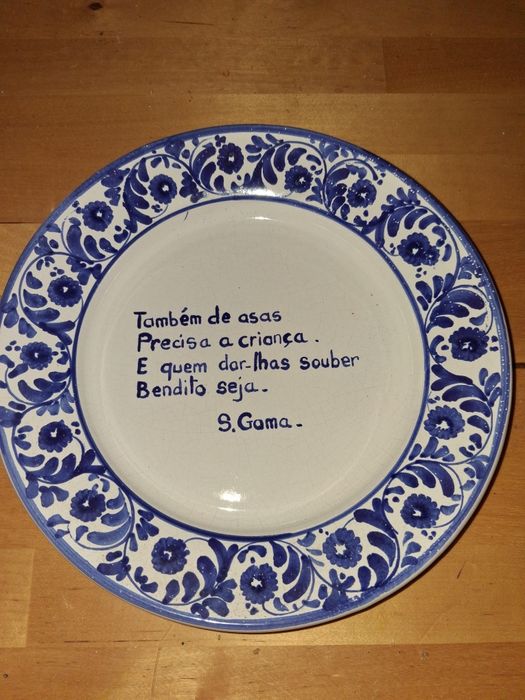 Prato louça decorativo com verso