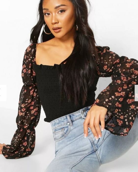 Блуза топ з шифоном S