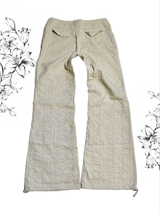 Літні Кльош штани Linen Summer Pants Y2K Palm Beach Flared Cream opium archive custom rap