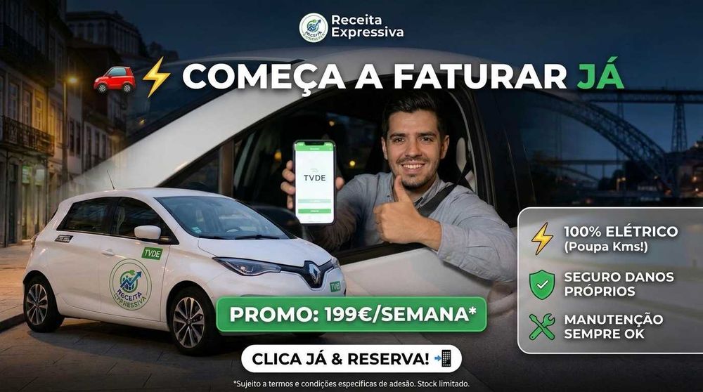 PROMOÇÃO IMPERDÍVEL TVDE | A PARTIR DE 199€/SEMANA*