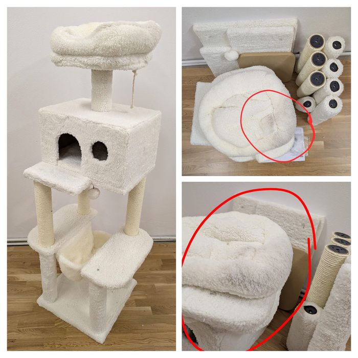 La Digue II Drapak dla Kota 61x44x142cm Biały - DUŻY NOWY