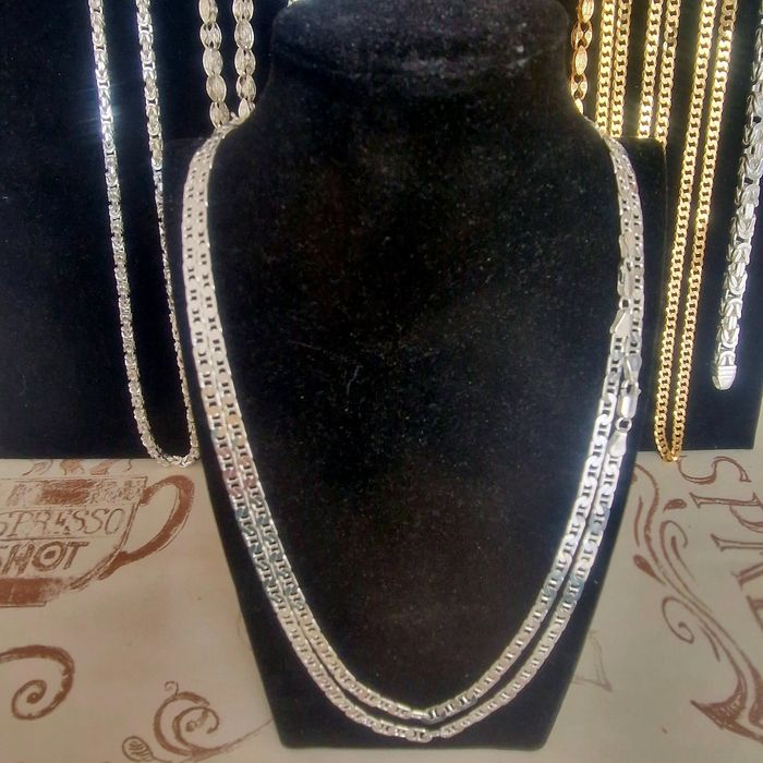 Srebrny pełny łańcuszek gucci 925 ocechowany