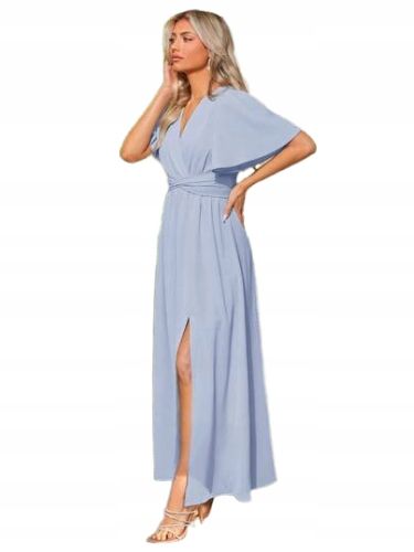Shein sukienka elegancka wesele koktajlowa niebieska maxi 44 ł1e