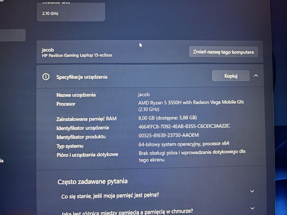 Laptop gamingowy hp pavilion 15 gaming