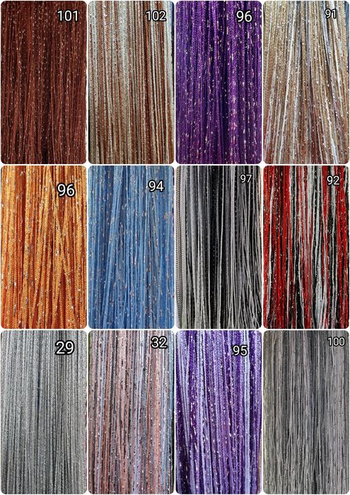 Топ спирали кисея, штори нитки тюль, шторы нити шнурки прямые гардины