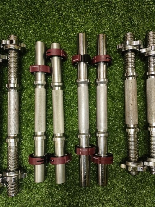 2 gryfy stalowe hantle z zaciskami sprezynowymi