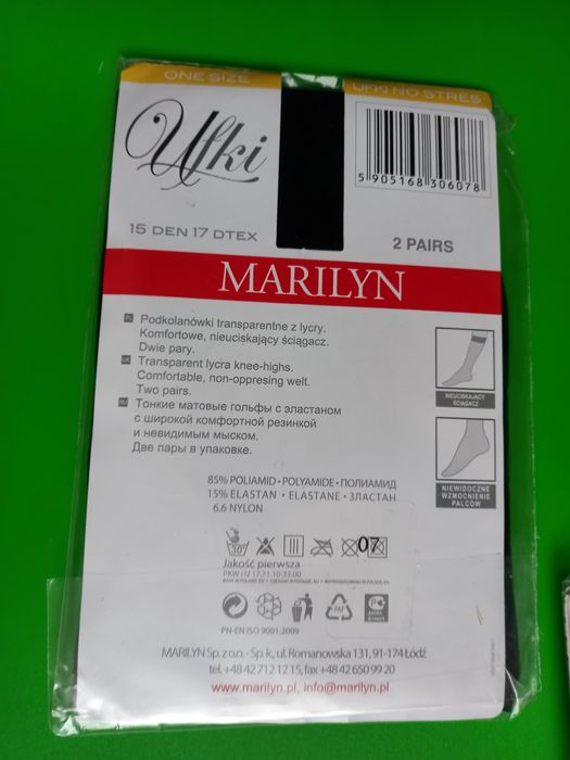 Podkolanówki Ufki 15 den dwupak Marilyn czarne
