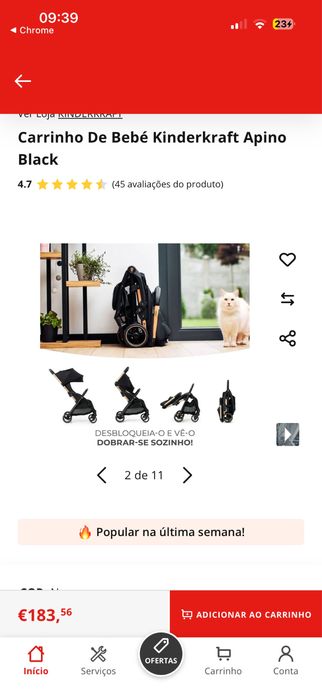 Carrinho De Bebé Kinderkraft Apino Black