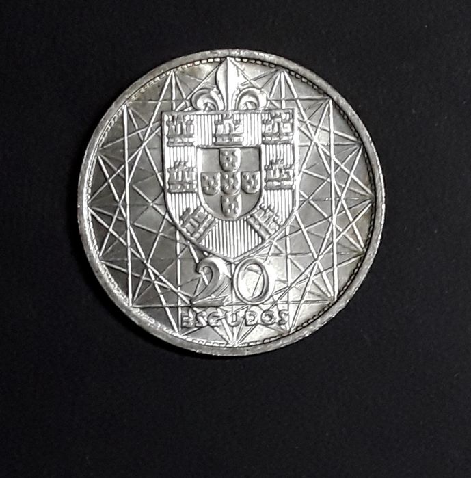 Moeda 20$00 (vinte escudos) - Ponte Salazar (Lisboa) 1966, em prata