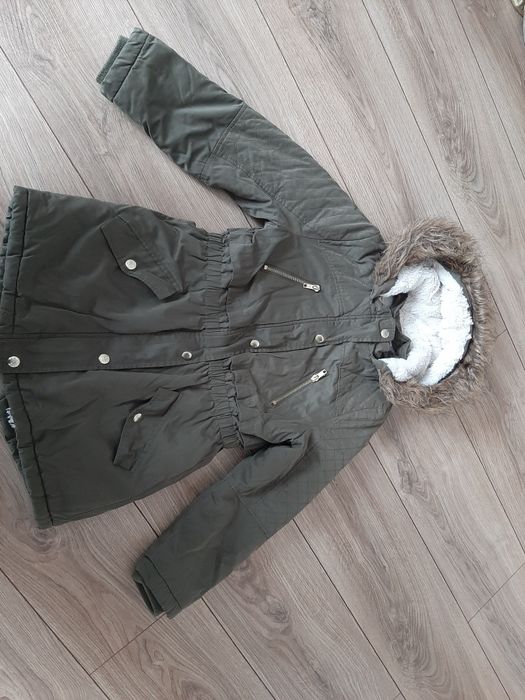 Kurtka parka zimowa khaki 140cm