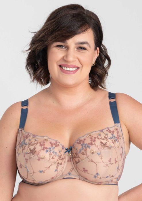 Biustonosz miękki Samanta Ellie A911 85F duży biust, połyskujący nugat