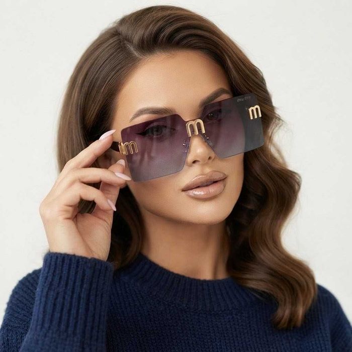 Damskie okulary przeciwsłoneczne Miu gradient bez ramek unikat