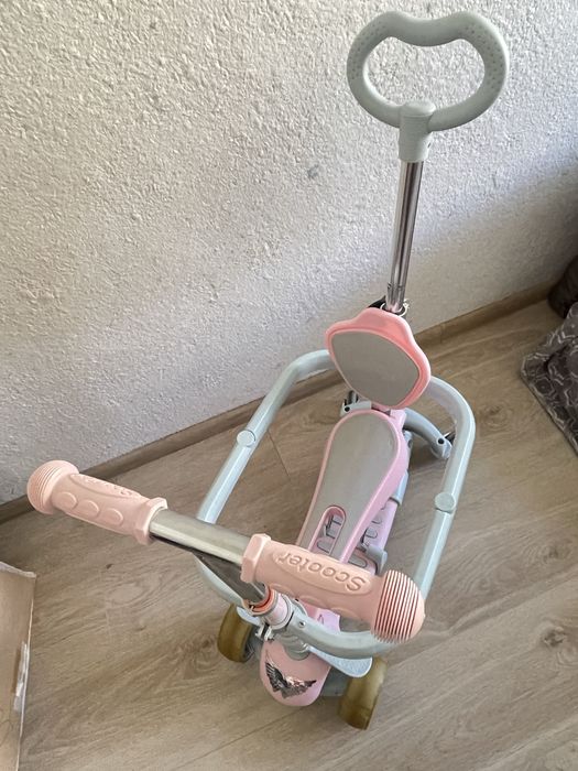 Самокат-трансформер MaxxPro kids дитячий 6в1 рожевий